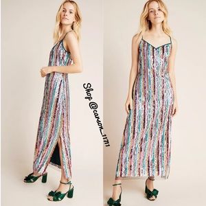 NWT Anthropologie Marguerite Sequined Slip Dress 8, 10